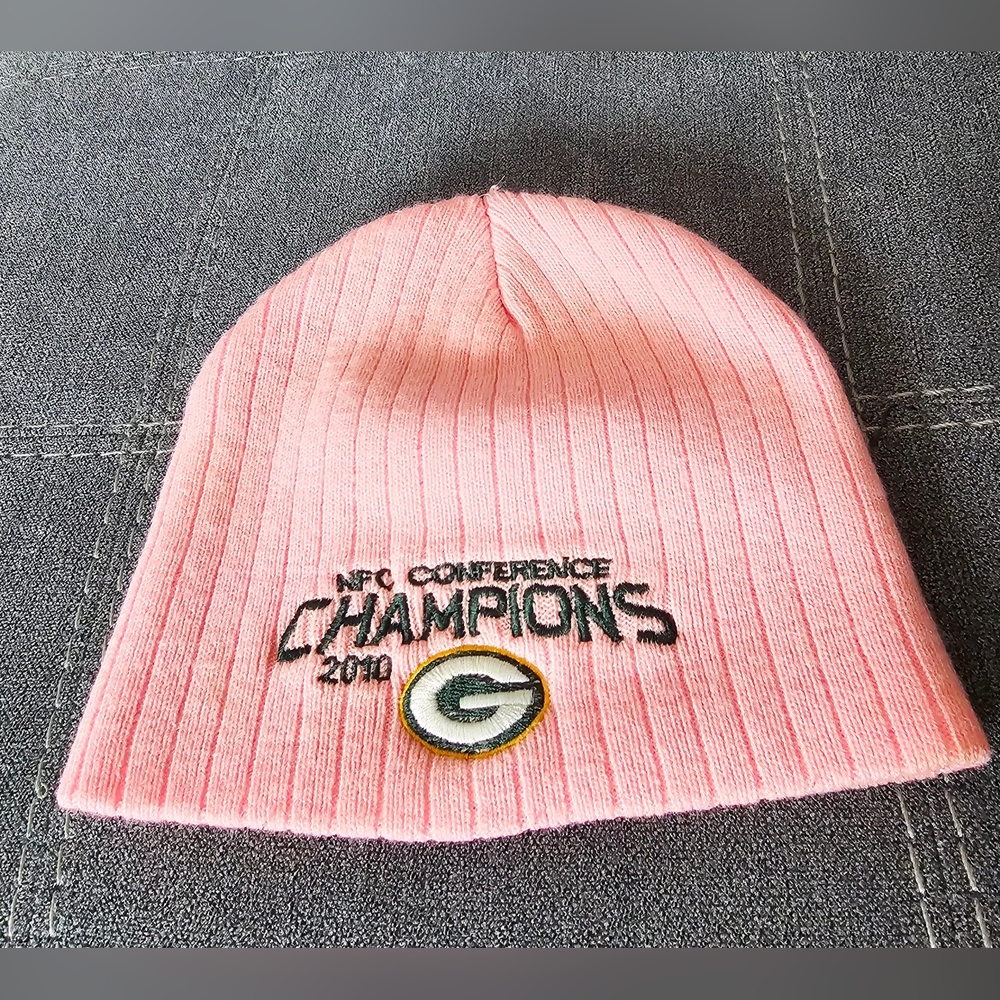 Pink NFL Conference Champions Knit Beanie Hat